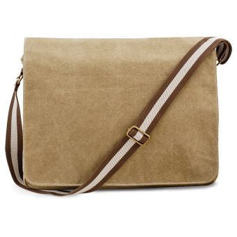 Quadra Vintage Canvas Despatch Bag One Size-Sahara